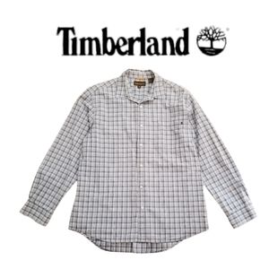 Timberland Gray & Black Check Long Sleeve Cotton Buttondown Shirt XL